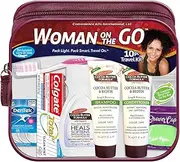 Women's Multicultural 10 PC Grooming/Hygiene Travel Kit Featuring: Palmer's Travel-Size Hair & Body Products, Beige, (23AZ)