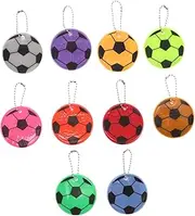 Ipetboom 10pcs Soccer Reflector Pendant Keychains High Visibility Accessories for Backpacks Soccer Ball Charms for Students and Boys Durable and Easy to Carry