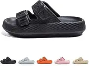 [LAEFERO] Cloud Feet Ultra Soft Slippers, Cloud Slides Double Buckle Soft Summer Beach Sandals Shoes Unisex EVA Thick Platform Home Slipper