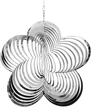 3D Rotating Wind Chimes Pendant Flowing-Light Effect Design Home Garden Decoration Outdoor Hanging Decor Gift Shiny Wind Spinner (Color : B)