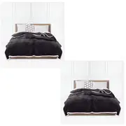 SOGA 2X Dark Grey Throw Blanket Warm Cozy Double Sided Thick Flannel Coverlet Fleece Bed Sofa Comforter