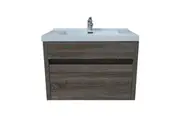Belbagno Alexandra Wall Hung Bathroom Vanity In Silver Oak Bathroom Sinks