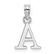 14K White Gold 14Kw Polished Block Letter A Initial Pendant