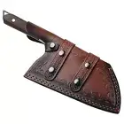 [Full Tang]Butcher Knife Handmade Forged Kitchen Chef Knife with Leather Sheath