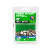 Zenith 8G x 13mm White Button Head Screw - 100 Pack