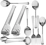 ULTECHNOVO 1010 Stainless Steel Serving Spoon Set Fork Spoon Kit Steak Tableware Western Restaurant Utensils