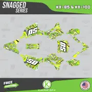 Graphics Kit for Kawasaki KX85 KX100 (2014-2021) KX 85 KX 100 Snagged - Yellow