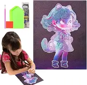 Gem Art Painting Kit - Drill Painting Kits,3D Anime Girl Gem Art Kit, Luminous Princess Gem Painting, Drill Gem Art Paint, Gem Art Crafts