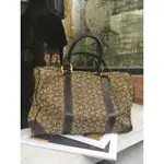 VINTAGE CELINE 古董CELINE C MONOGRAM 馬車C字咖啡色老花經典波士頓包 輕旅行包