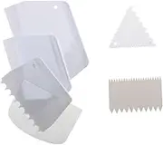 OKUMEYR Non-Slip Cake Scraper Set 6 Pieces Including Triangle Trapezoid Scrapers for Easy Icing Smoothing