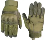 [Yardwe] 1 Pair Mens Hiking Gloves Half-Finger Touchscreen Cycling Gloves Waterproof Breathable Army Green m Size