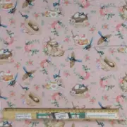 Patchwork Quilting Sewing Fabric Little Wren Cottage Pink 50x55cm FQ