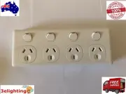4 Gang GPO Power Point Double Pole Quad Socket Outlet 10A SAA Approve Epping Vic