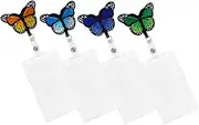 CAXUSD Retractable Id Badge Holder for Nurses 4 Pack Badge Holder Reel Clip Key and Name Card Holder for Hospital Professionals