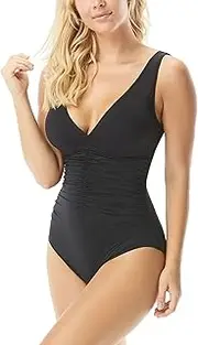 [Contours by Coco Reef] Coco Contours Solitaire V-Neck Bra Sized Underwire One Piece Swimsuit - Keepsake
