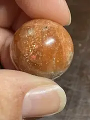 Sunstone and Smoky Quartz Mini Sphere Ball Orb Marble Crystal 21.9mm 12g