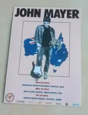 JOHN MAYER - 2019 AUSTRALIA TOUR - SIGNED AUTOGRAPHED LAMINATED NEW TOUR POSTER
