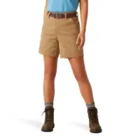 Ariat Shorts Ladies Rebar PR Made Tough Field Khaki 6" Short 10050627
