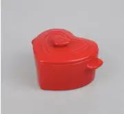 RARE Target Bullseye’s Playground Small Red Heart Shape Baking Crock W/ Lid NEW