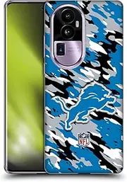 Head Case Designs Officially Licensed NFL Camou Detroit Lions Logo Soft Gel Case Compatible with Oppo Reno10 Pro+