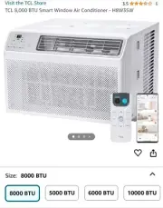 TCL 8,000 BTU Smart Window Air Conditioner - H8W35W