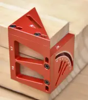 Woodworking Marking Ruler Aluminum Alloy Multi-functional Tool with 45° and 90° Line Marker Circular Centerline Square A