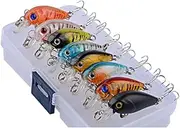 AIMALL 8X Fishing Lures Bream Bass Trout Redfin Perch Cod Flathead Whiting Tackle, Crankbait for Freshwater and Saltwater, 1.77in, Enhanced Casting Distance, 8 Colours
