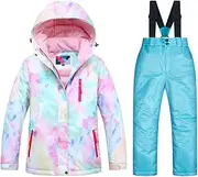 [SEARIPE] Kids Snow Suits Boy's Ski Jacket and Pant Set Winter Warm Snowsuits Toddler Outdoor Ski Suit