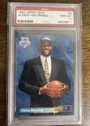 Alonzo Mourning Rookie 1992 Upper Deck #2 PSA 10 Gem Mint! NBA HOF Rookie Card!