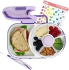 Kids Lunchbox with Detachable Snack Spinner, Bundle Hand Strap & Sticker Sheet,