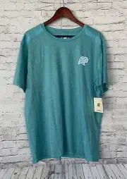 NWT Albino & Preto Logo T-Shirt w/ Mesh Shoulder Detailing - Turquoise - XL