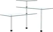 3-Tier Corner Kitchen Shelf Tempered Glass Storage Organizer Home Decor Furniture