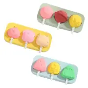 3 Cell Silicone Ice Cream Mold Cartoon Shape Reusable DIY Popsicle Maker Mould