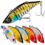 6pc Metal Blade Fishing Lures Hard VIB Crank Bait Sinking Treble Hook 8cm/11.8g