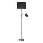 Cylinya Mother Child Floor Lamp Light Chrome Base Drum Shade Black