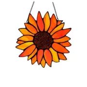 Sun Flower Suncatcher Stained Glass Window Hangings, Sunflower Decor Wall Art