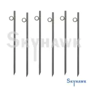 6-Pc Pack 18" Steel Rebar Stake Set w/ Tie-Out Loop Ground Anchor Tent Canopy