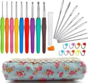 Clover Amour Crochet Hook Set of 9 Hooks 2.0mm to 6.0mm, Soft Grip au|