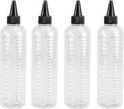 4 Piece Set of Squeeze Bottles Measuring Lines Sauce Bottle for Diy Hair Dye Easy to Fill and Use