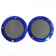 Pair 3" Speaker Cover Grill For Car Audio DJ PA Speaker Blue ABS Frame Metal Mes