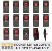 Rocker Switch COVER ONLY - 105 Styles RED - suit 12v 24v 4x4 Boat Caravan Marine