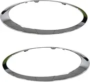 CLZCNQLX 2Pcs Car Headlight Ring Bezel Trim Surround Cover Compatible for BMW Mini Cooper R55 R56 2007-2015 Black/Chrome Silver(Silver -2PCS)