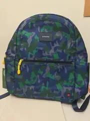 STATE Kane Kids Double Pocket Blue Green Camo Backpack Camouflage NEW NWT