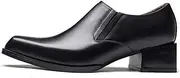 [Generic] Business Formal Shoes for Men OxfordGenuine Leather Slip On Zipper Low Top High Heel Easy Care Square Toe