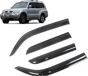 Auto Black Car Window Visor Rain Guard Ventvisor Compatible with Side Window Deflector Compatible with Mitsubishi Pajero Montero 5-Door 1999-2006