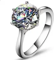 [TenFit] Jewelry Elegant 4ct Round Cushion Cut Solitaire Halo Simulated Diamond Wedding Engagement Ring