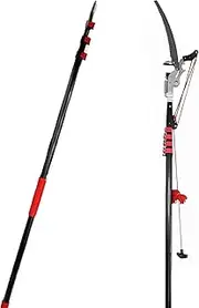Extendable Tree Pole Pruner, 5.4m-7.2m Professional Telescopic Tree Pruners with Sk5 Cutting Blade Pole Saw Lopper Long Reach Pole Pruning Saw, 2 in 1 Extendable Gardening Tool,24ft/7.2m