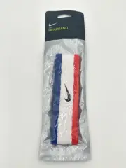 Nike Headband OSFM Unisex Blue White Red Striped Swoosh Logo New Tennis Fitness