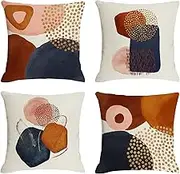Jartinle Boho Abstract Pillow Covers Set of 4 Mid Century Modern Decor Accent Throw Pillows Abstract Geometric Minimalist Pillow Cases for Couch Sofa Home Decorations (Navy Blue, 20x20)