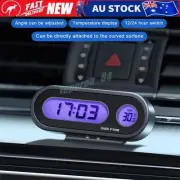 Mini 2 in 1 LED Digital Car Clock Thermometer Temperature Auto LCD Backlight